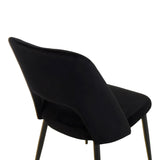 Scaun Murde, catifea si metal, 48x61x89 cm - Negru