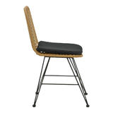 Scaun Naoki cu perna, Negru - Natural, 44x58x82 cm - Natural