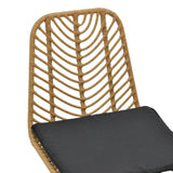 Scaun Naoki cu perna, Negru - Natural, 44x58x82 cm - Natural
