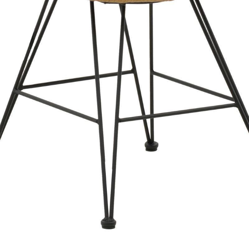 Scaun Naoki cu perna, Negru - Natural, 44x58x82 cm - Natural