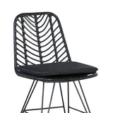 Scaun Naoki cu perna, Negru - Natural, 44x58x82 cm - Negru