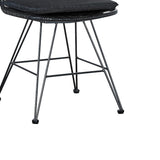 Scaun Naoki cu perna, Negru - Natural, 44x58x82 cm - Negru