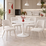 Scaun Nelda, picioare crem, catifea, Crem, 44x58x82 cm