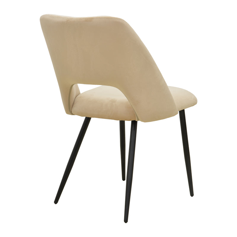 Scaun Nelda, picioare negre, catifea, Diverse culori, 44x58x82 cm - Bej | SKU: 428-000013 | Scaun Nelda, picioare negre, catifea, 44x58x82 cm, varianta Bej, produs pentru amenajarea locuinței, disponibil online în România la CasaMob