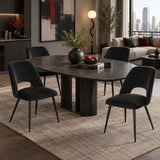 Scaun Nelda, picioare negre, catifea, Diverse culori, 44x58x82 cm - Negru | SKU: 428-000014 | Scaun Nelda, picioare negre, catifea, 44x58x82 cm, varianta Negru, produs pentru amenajarea locuinței, disponibil online în România la CasaMob