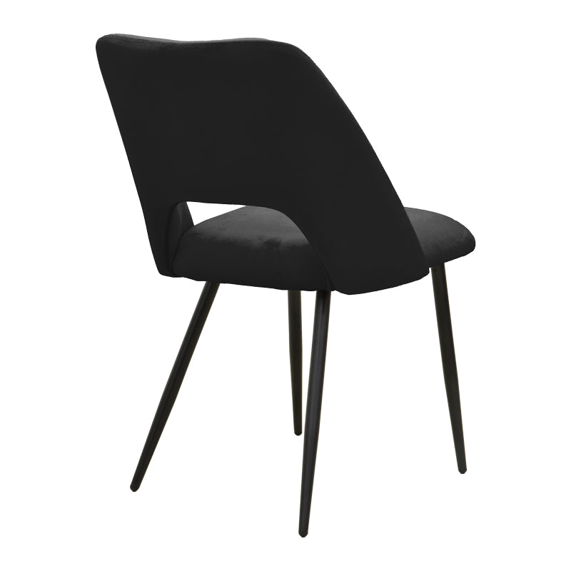 Scaun Nelda, picioare negre, catifea, Diverse culori, 44x58x82 cm - Negru | SKU: 428-000014 | Scaun Nelda, picioare negre, catifea, 44x58x82 cm, varianta Negru, produs pentru amenajarea locuinței, disponibil online în România la CasaMob