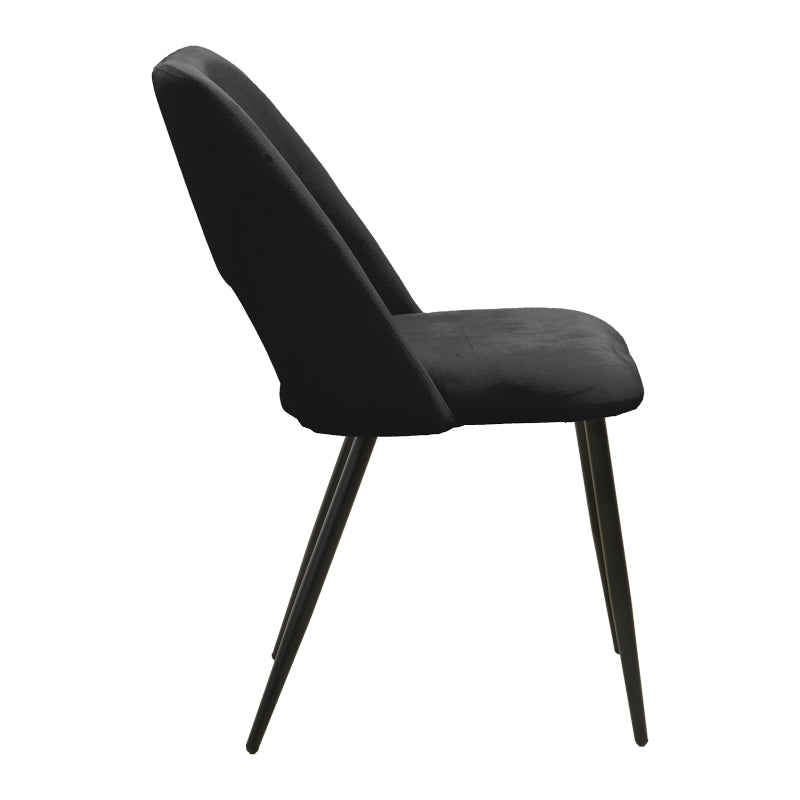 Scaun Nelda, picioare negre, catifea, Diverse culori, 44x58x82 cm - Negru | SKU: 428-000014 | Scaun Nelda, picioare negre, catifea, 44x58x82 cm, varianta Negru, produs pentru amenajarea locuinței, disponibil online în România la CasaMob