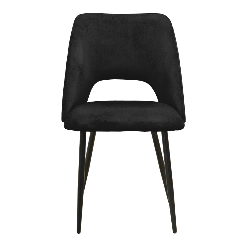 Scaun Nelda, picioare negre, catifea, Diverse culori, 44x58x82 cm - Negru | SKU: 428-000014 | Scaun Nelda, picioare negre, catifea, 44x58x82 cm, varianta Negru, produs pentru amenajarea locuinței, disponibil online în România la CasaMob