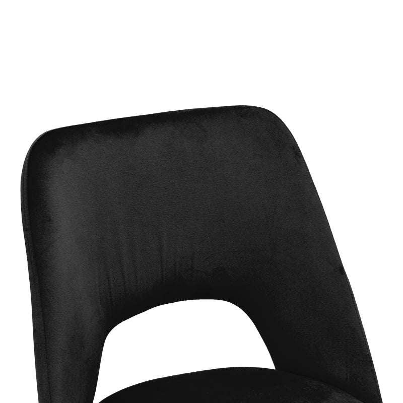 Scaun Nelda, picioare negre, catifea, Diverse culori, 44x58x82 cm - Negru | SKU: 428-000014 | Scaun Nelda, picioare negre, catifea, 44x58x82 cm, varianta Negru, produs pentru amenajarea locuinței, disponibil online în România la CasaMob