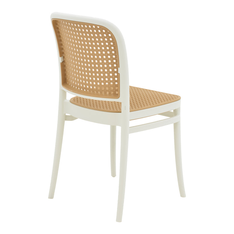 Scaun Nereus, Alb - Negru, 45x43x84 cm - Alb