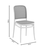 Scaun Nereus, Alb - Negru, 45x43x84 cm - Alb