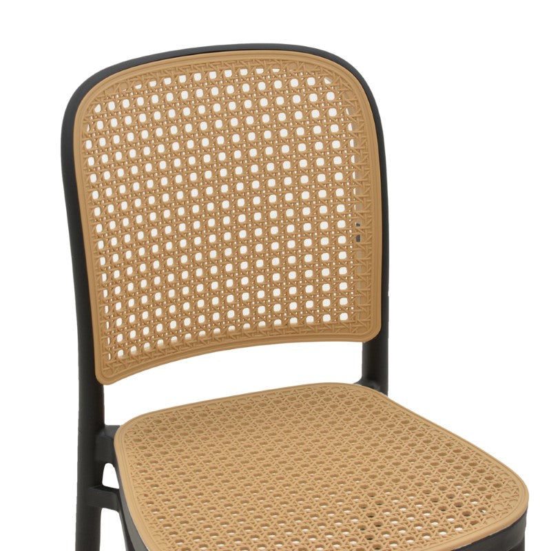 Scaun Nereus, Alb - Negru, 45x43x84 cm - Negru