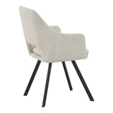 Scaun Nordo armchair, 56x58x85 cm - Negru-Crem
