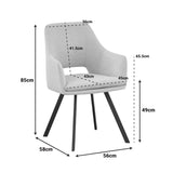 Scaun Nordo armchair, 56x58x85 cm - Negru-Crem