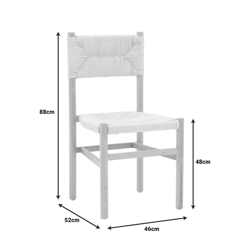Scaun Oarvine Natural-funie, Natural, 46x52x88 cm