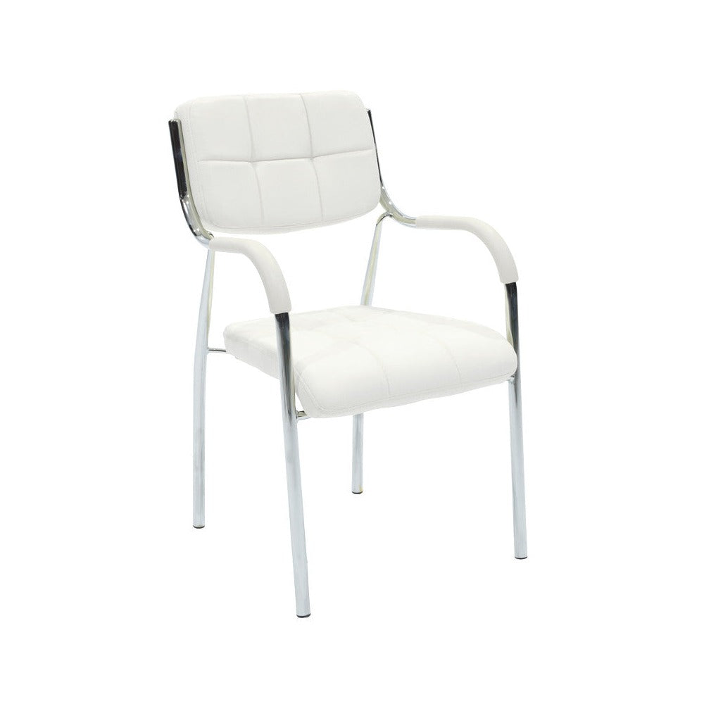Scaun oaspete superposable Otlen pu-crom 47x45x87 cm, Alb - Negru, 45x47 cm - Scaun oaspete superposable Otlen pu-crom 47x45x87 cm, Alb - Negru, 45x47 cm