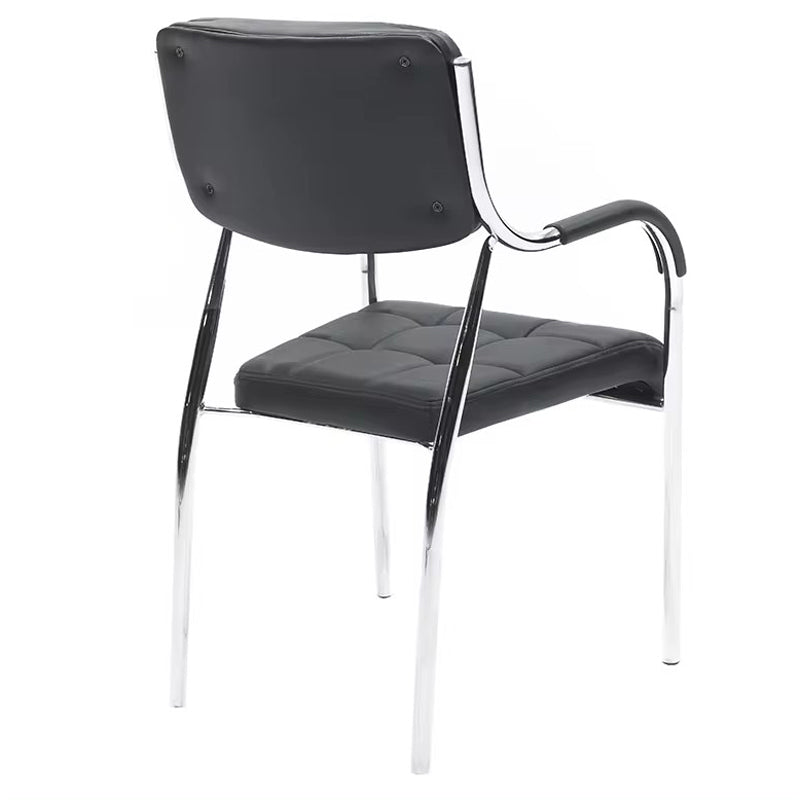 Scaun oaspete superposable Otlen pu-crom 47x45x87 cm, Alb - Negru, 45x47 cm - Negru