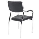 Scaun oaspete superposable Otlen pu-crom 47x45x87 cm, Alb - Negru, 45x47 cm - Negru