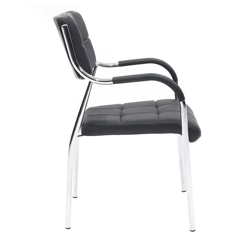 Scaun oaspete superposable Otlen pu-crom 47x45x87 cm, Alb - Negru, 45x47 cm - Negru