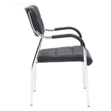Scaun oaspete superposable Otlen pu-crom 47x45x87 cm, Alb - Negru, 45x47 cm - Negru