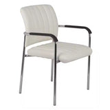 Scaun oaspeti stivuibil Cazen picior pu-crom, alb, 55x49x84 cm