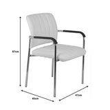 Scaun oaspeti stivuibil Cazen picior pu-crom, alb, 55x49x84 cm