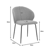 Scaun Olympian tesatura, Gri, 50x55x83 cm