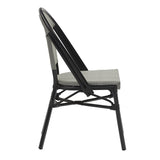 Scaun Paris aluminiu negru-textilena, Alb, 44x63x88 cm