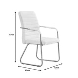 Scaun pentru oaspeti Sefine, picior din crom, Alb - Negru, 53x45x97 cm, 45x53 cm - Alb