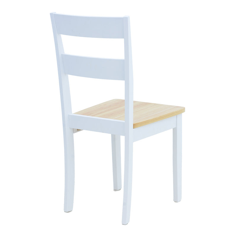 Scaun pentru sufragerie York, alb-Natural, lemn/piele eco, 39x47x89 cm