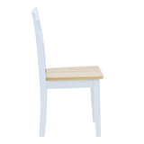 Scaun pentru sufragerie York, alb-Natural, lemn/piele eco, 39x47x89 cm