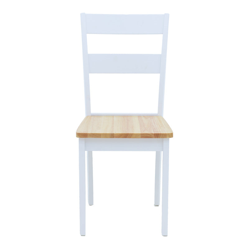 Scaun pentru sufragerie York, alb-Natural, lemn/piele eco, 39x47x89 cm