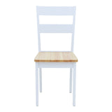 Scaun pentru sufragerie York, alb-Natural, lemn/piele eco, 39x47x89 cm