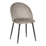 Scaun Perch, Catifea Gri, Picioare Metalice, Negre, 50x43x82 cm