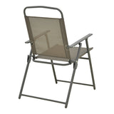 Scaun pliabil cu funcție de economisire a spațiului Vela, metal și textilenă, șampanie, Antracit, 53x58x90 cm