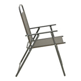Scaun pliabil cu funcție de economisire a spațiului Vela, metal și textilenă, șampanie, Antracit, 53x58x90 cm