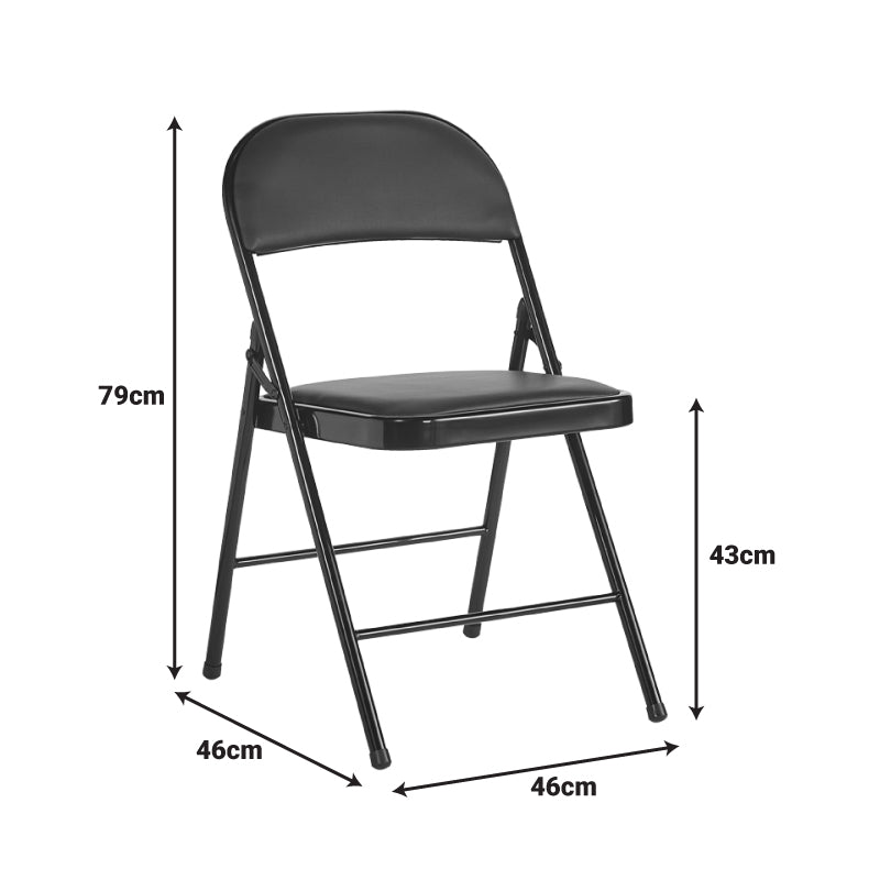 Scaun Pliabil, Alb - Negru, 46x46x79 cm - Negru