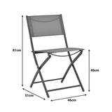 Scaun pliabil Jeve, metal si textilene, 46x51x81 cm - Gri