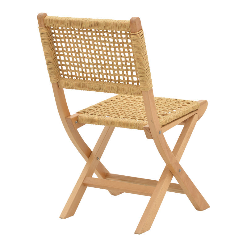 Scaun pliant Xianju lemn de fag si frânghie, Natural, 47x58x85 cm