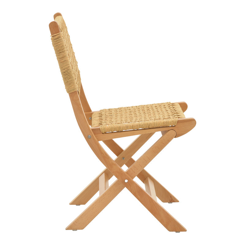 Scaun pliant Xianju lemn de fag si frânghie, Natural, 47x58x85 cm