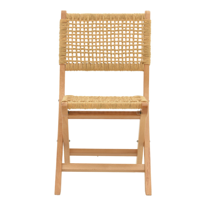 Scaun pliant Xianju lemn de fag si frânghie, Natural, 47x58x85 cm