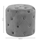 Taburet Seval, catifea, D49x47 cm - Gri