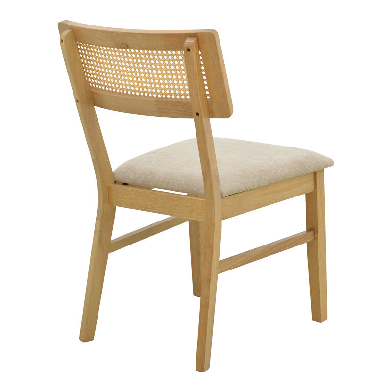 Scaun Raffles, Rubberwood cu rattan și gri-bej, 47x48x83 cm