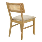 Scaun Raffles, Rubberwood cu rattan și gri-bej, 47x48x83 cm
