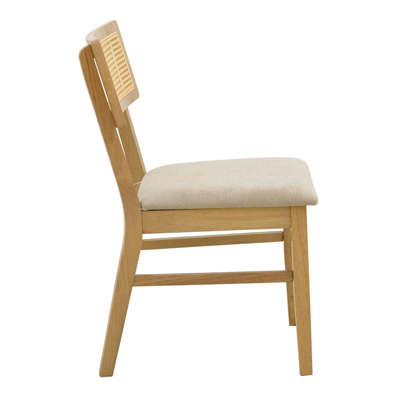 Scaun Raffles, Rubberwood cu rattan și gri-bej, 47x48x83 cm