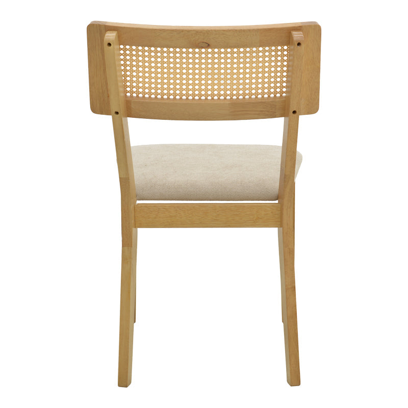 Scaun Raffles, Rubberwood cu rattan și gri-bej, 47x48x83 cm