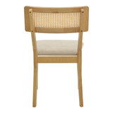 Scaun Raffles, Rubberwood cu rattan și gri-bej, 47x48x83 cm