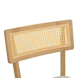 Scaun Raffles, Rubberwood cu rattan și gri-bej, 47x48x83 cm