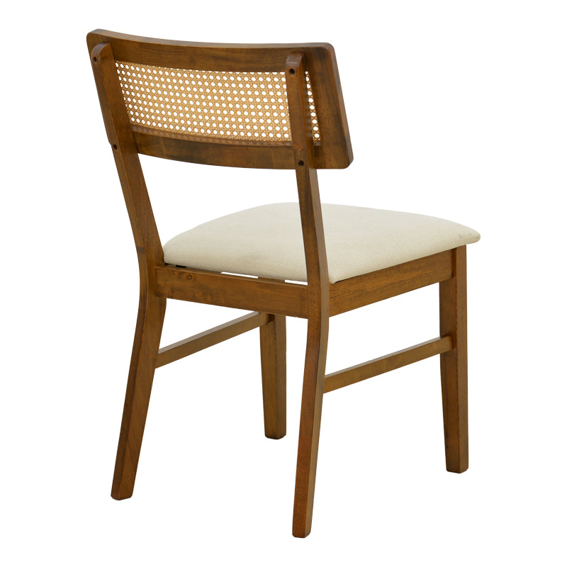 Nuc-Crem | SKU: 381-000023 | Scaun Raffles, Lemn de arbore de cauciuc și ratan, 47x48x83 cm, varianta Nuc-Crem, produs pentru amenajarea locuinței, disponibil online în România la CasaMob