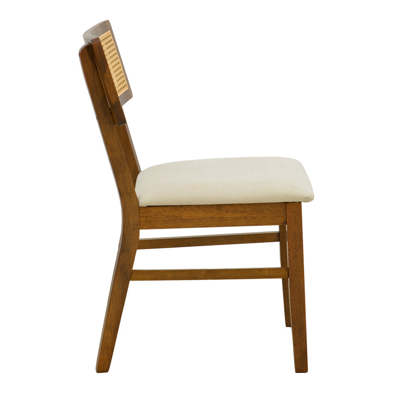 Nuc-Crem | SKU: 381-000023 | Scaun Raffles, Lemn de arbore de cauciuc și ratan, 47x48x83 cm, varianta Nuc-Crem, produs pentru amenajarea locuinței, disponibil online în România la CasaMob